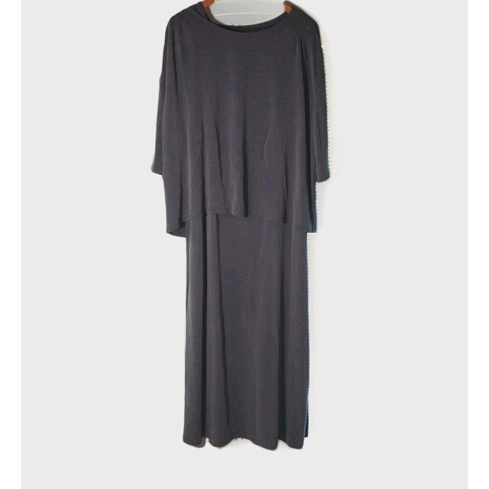 Pure Jill Maxi Dress Women XL Gray Two-Piece Attached Stretch Teacher Active Mom